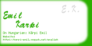 emil karpi business card